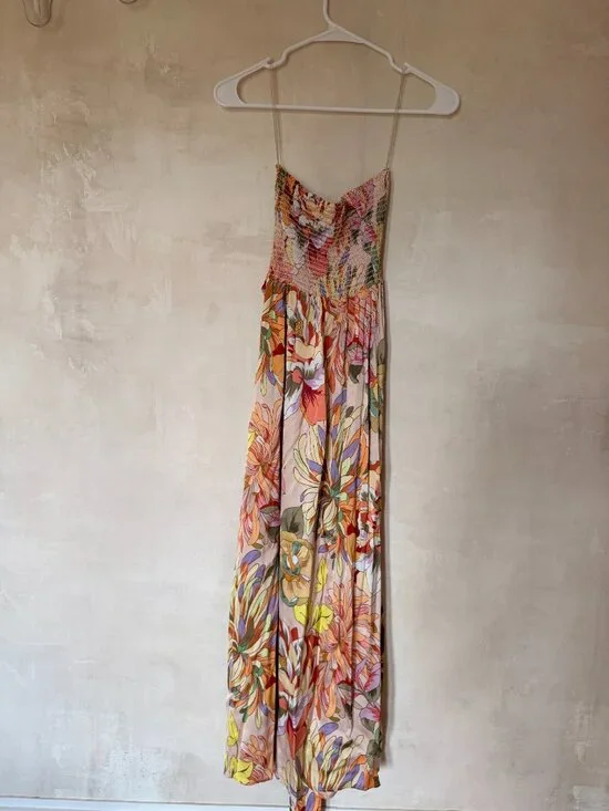 Shore Brand Maxi Pompas Springs Dress Strapless M - Picture 6 of 8